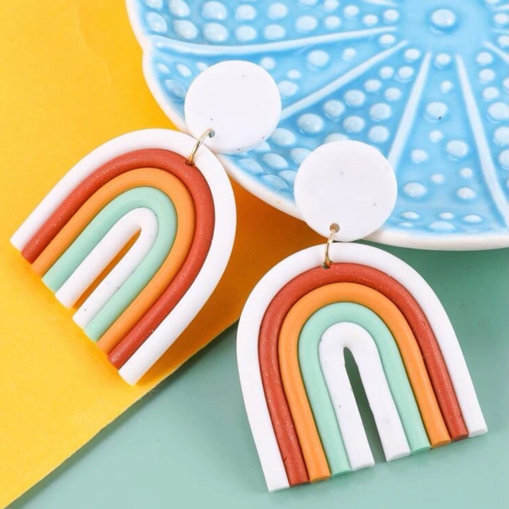Rainbow earrings! 🌈 New, never worn!